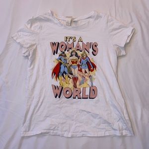 “It’s a women’s world” white graphic tee